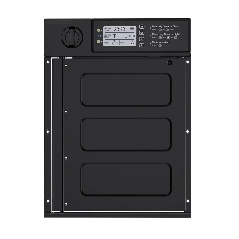 

New intelligent shaft remote control chicken coop door light-sensitive timing switch aluminum alloy chicken door fence