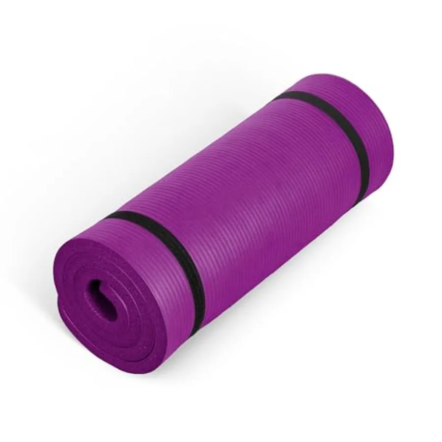

1-Inch High Density Exercise Yoga Mat with Strap Multiple Colors