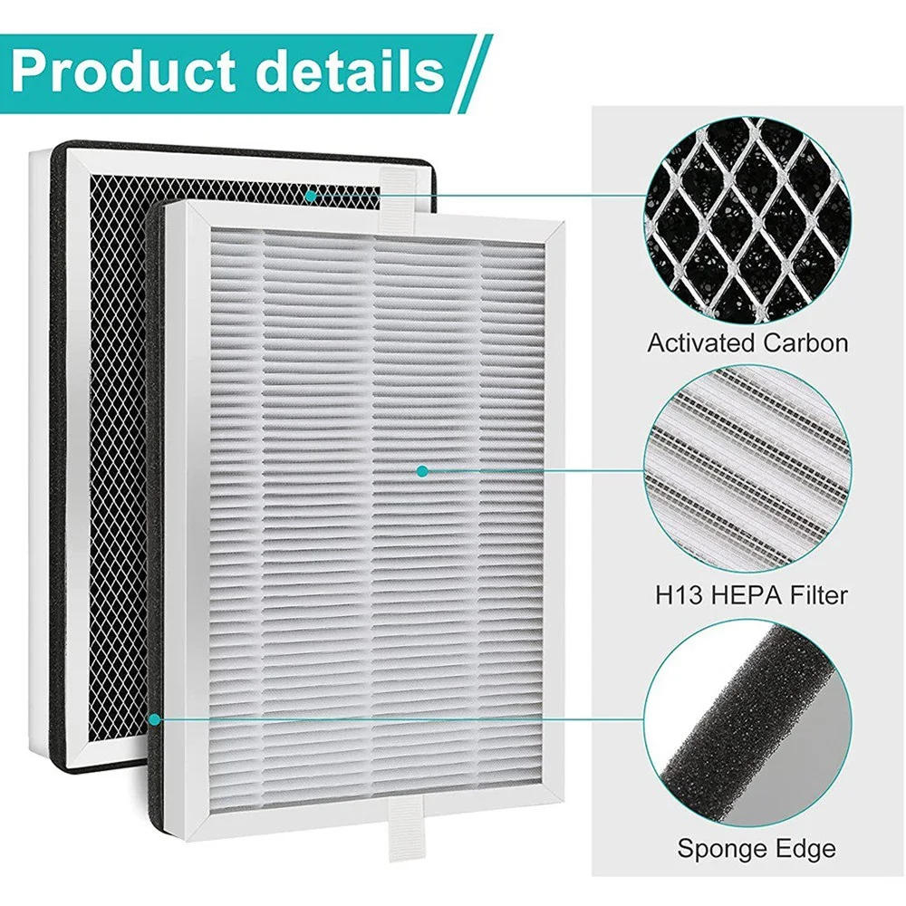 4PCS MA-25 H13 True HEPA Replacement Filter Compatible for Medify MA-25 Air Purifier, 3-In-1 Pre-Filter, True HEPA