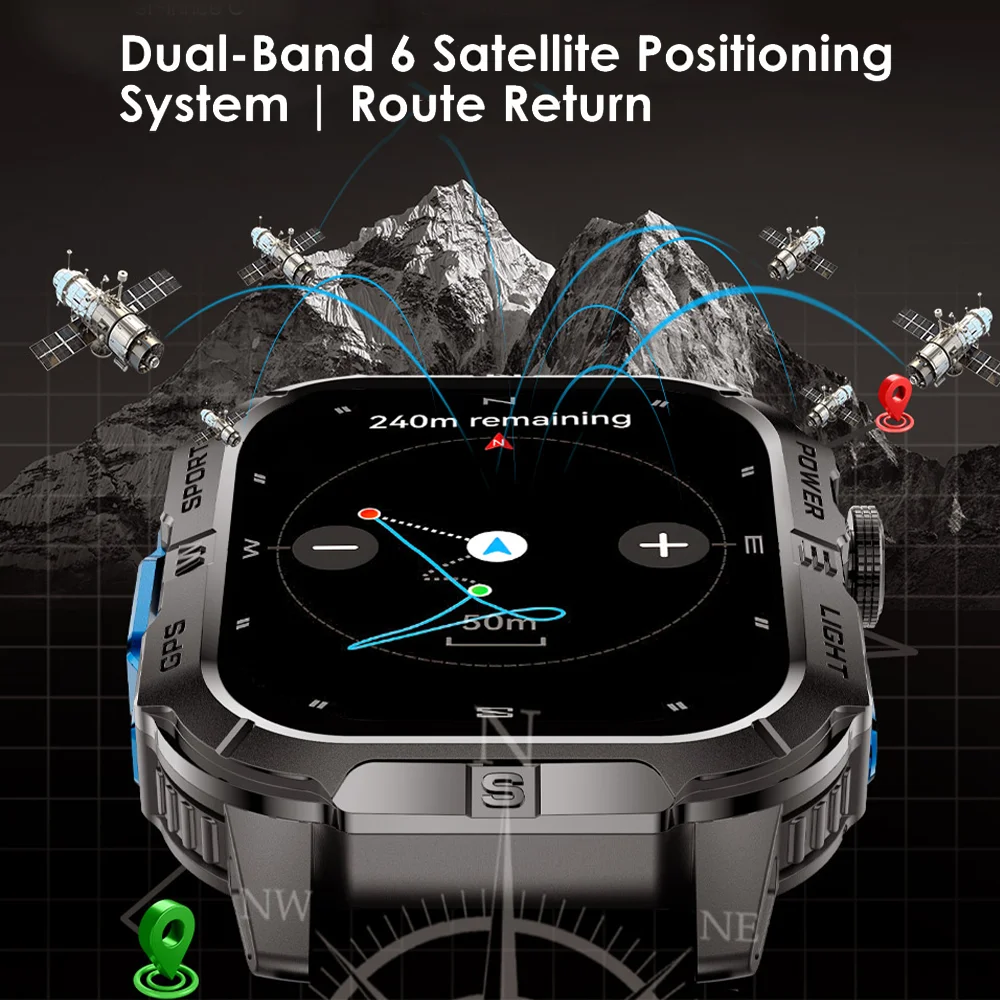 2025 novo daorkow smartwatch masculino embutido gps 540 mah bateria 3atm à prova dwaterproof água bússola barômetro altímetro esportes smartwatch feminino