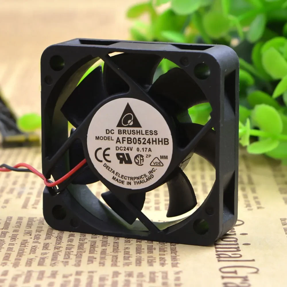 For Delta AFB0524HHB DC 24V 0.12A 50*50*15mm 5CM 2 line double ball inverter fan