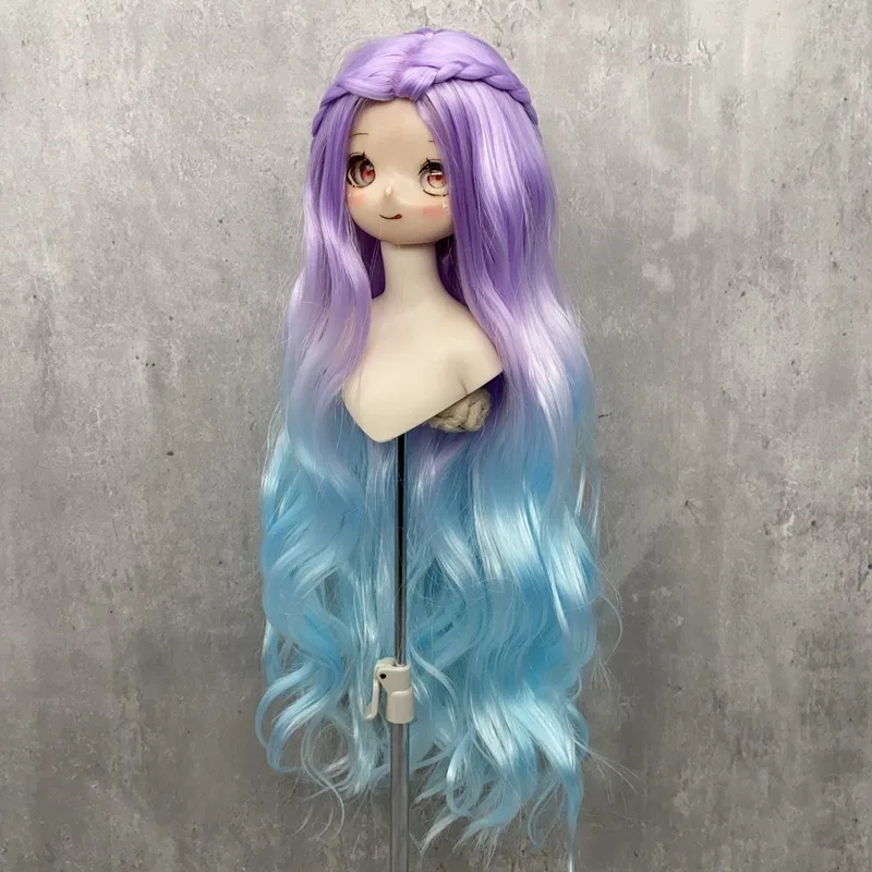 BJD SD Doll Cosplay Dress Up DIY Accessory Wig General High Temperature Silk Gradient Color Headgear Doll 1/3&1/4&1/6 Wig Cover