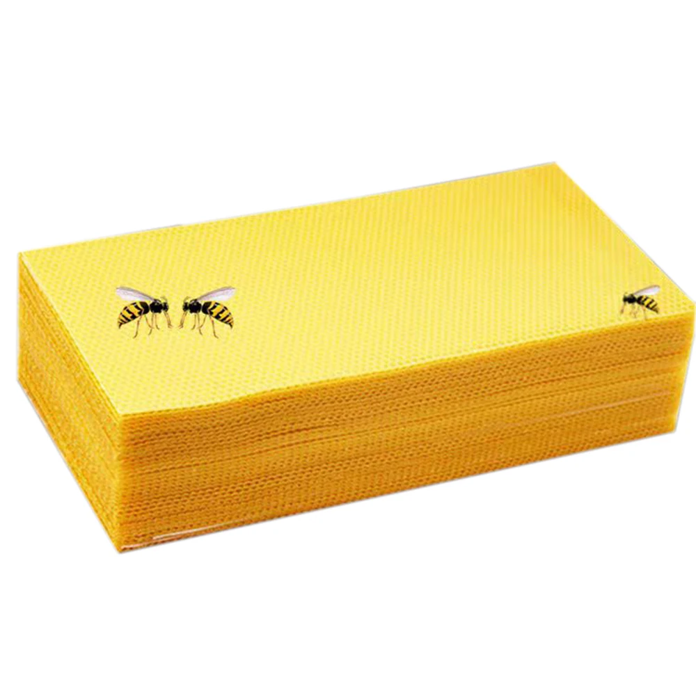 30 Pc Bee Nest Foundation Beekeeping Supplies 41.5x19.5x0.3cm Golden Bee Bee Nest Material 90% Wax Beeswax Sheet