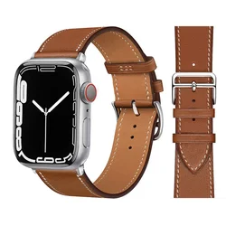 Leather strap For Apple watch band 44mm 45mm 41mm 40mm watchbands Loop bracelet for iWatch ultra 2 49mm series 9 8 7 6 5 4 3 SE