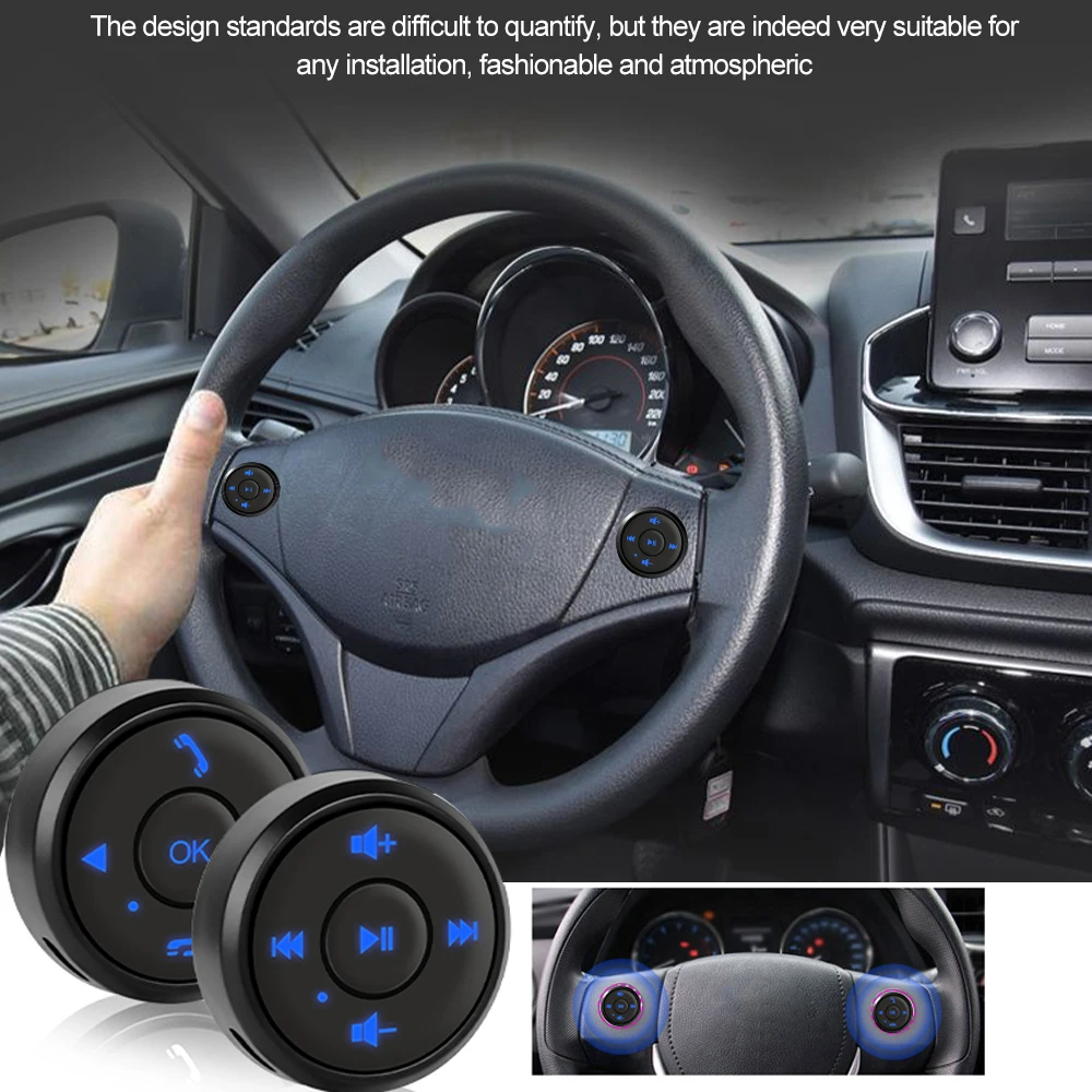 Universal Steering Wheel Remote Control Wireless Car Button Controller Multi-function GPS Navigation Switch Button