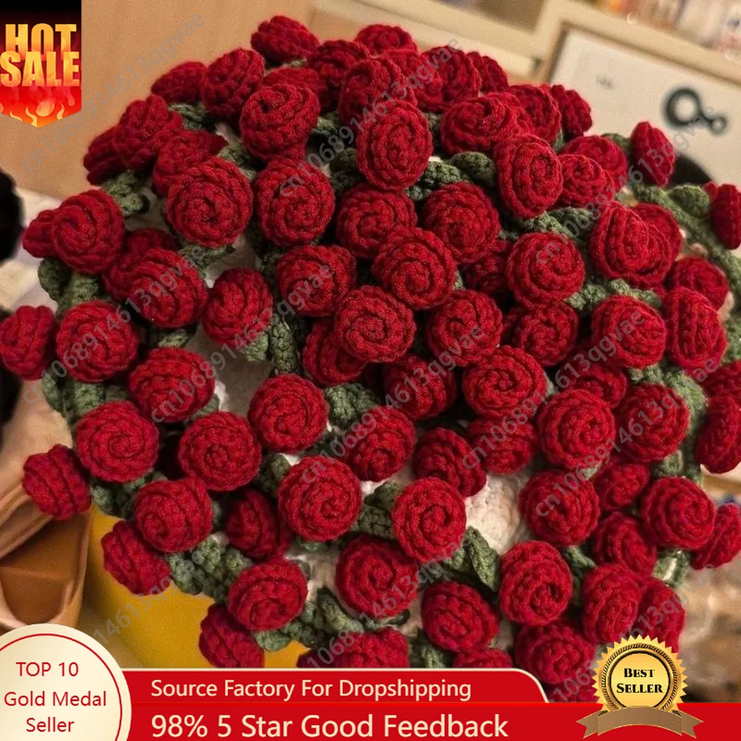 

Rose Hand-woven Blanket Pure Handmade Blanket Can Be Turned Into A Bouquet of Roses Blanket A Gift for The Object Mother Eld