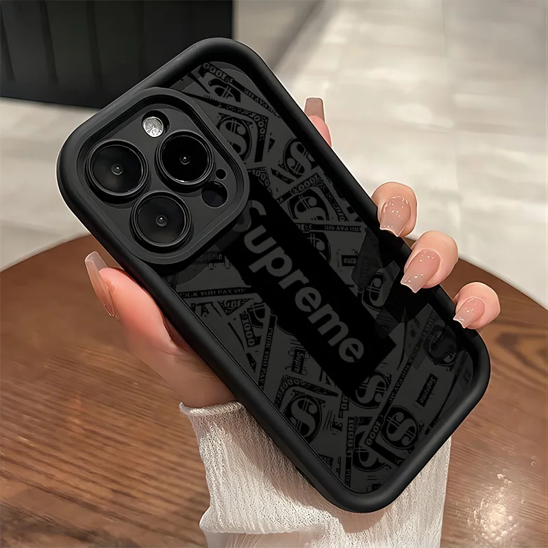 Fashion Hot S-Supremes Phone Case for IPhone 16 15 14 13 12 11 Pro Max Mini XR XS X 7 8 Plus Soft TPU Back Cover