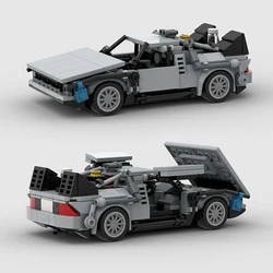 MOC Back To The Future Time Machine City Racing Movie Car Speed Champions Building Blocks Bricks Supercar Vehicles Kits Toy Gift