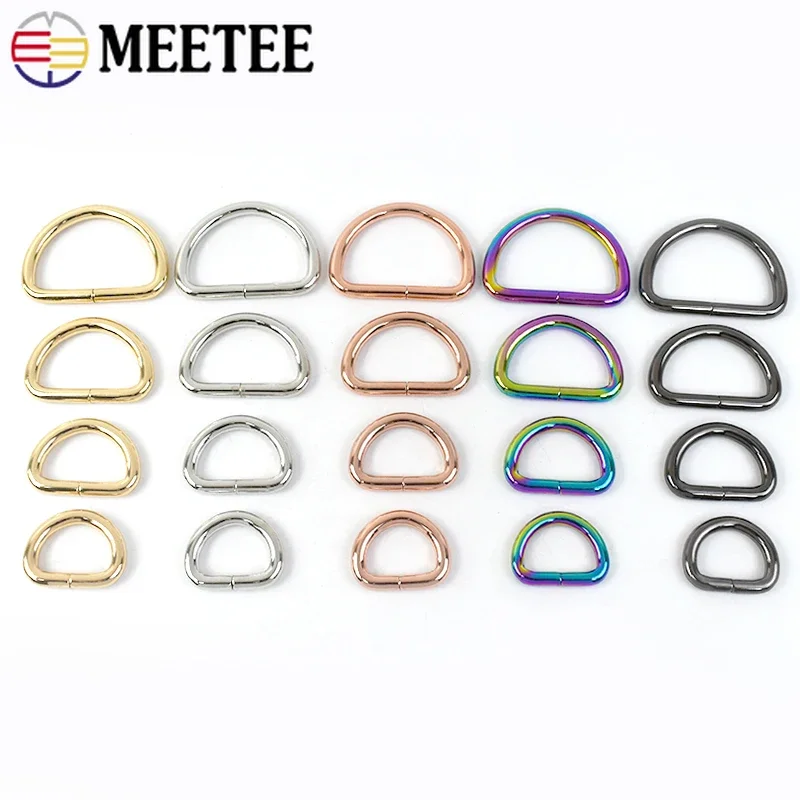 

5/10Pcs Meetee 16-50mm Metal D Ring Adjustable Buckle for Webbing Backpack Straps Bags Cat Dog Collar Chain Clasp DIY Accessorie