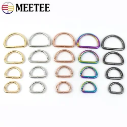 5/10Pcs Meetee 16-50mm Metal D Ring Adjustable Buckle for Webbing Backpack Straps Bags Cat Dog Collar Chain Clasp DIY Accessorie