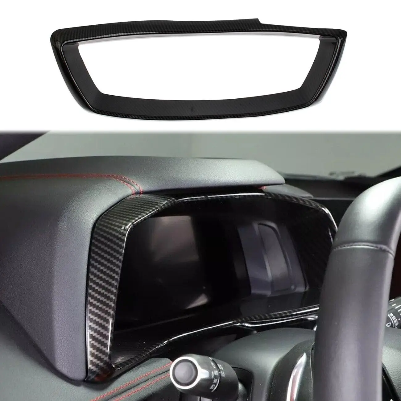 

Carbon Fiber Style Dashboard Instrument Frame Cover Trim For Chevrolet Corvette C8 2020-2025