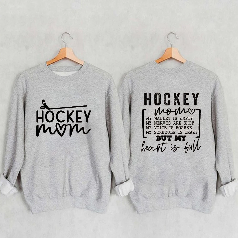 Rheaclots Women\'s Hockey Mom Printed Cotton Female Cute Long Sleeves Sweatshirt