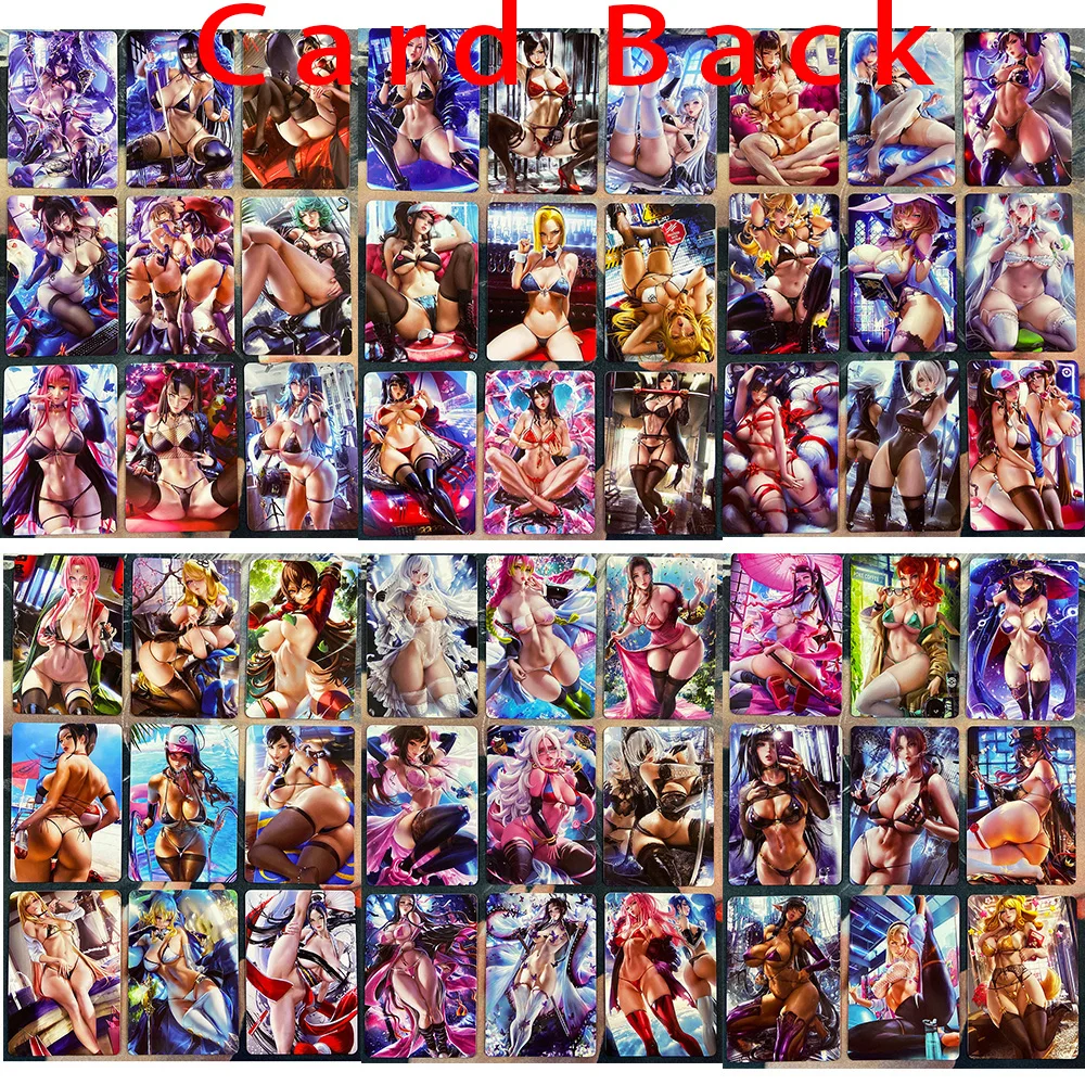 54pcs/set ACG Beauty Mai Shiranui Android 18 Hinata Rem Kamado Nezuko Sexy Girls Hobby Collectibles Game Anime Collection Cards