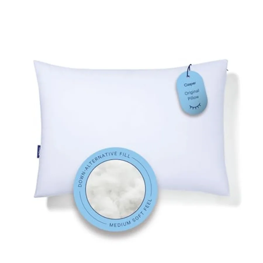 

Sleep Original Pillow, Size Medium Soft Feel, Down-Alternative Fill, Supports Side, Back and Stomach Sleepers, Neck Pain Relief