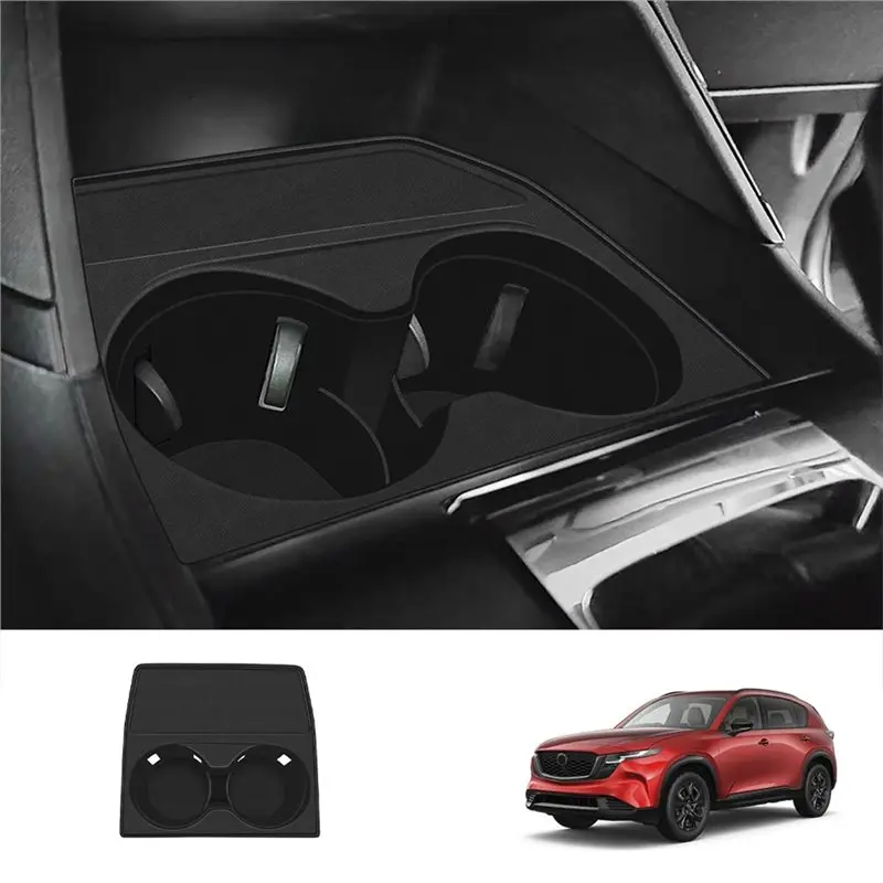 ABQB-Front Center Cup Holder Panel Anti-Rattle Waterproof Anti-Noise Non-Slip Interior Accessories For Mazda CX-5 CX5 2026