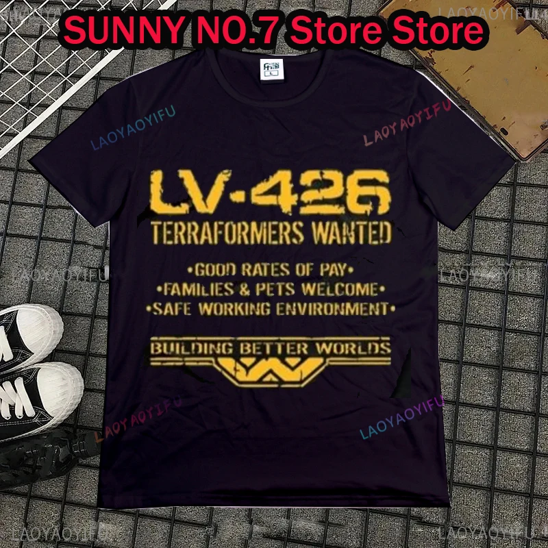 LV426 Terraformers wants ALIENS PROMETHEUS black t-shirt FN9493 men's luxury brand top t-shirt