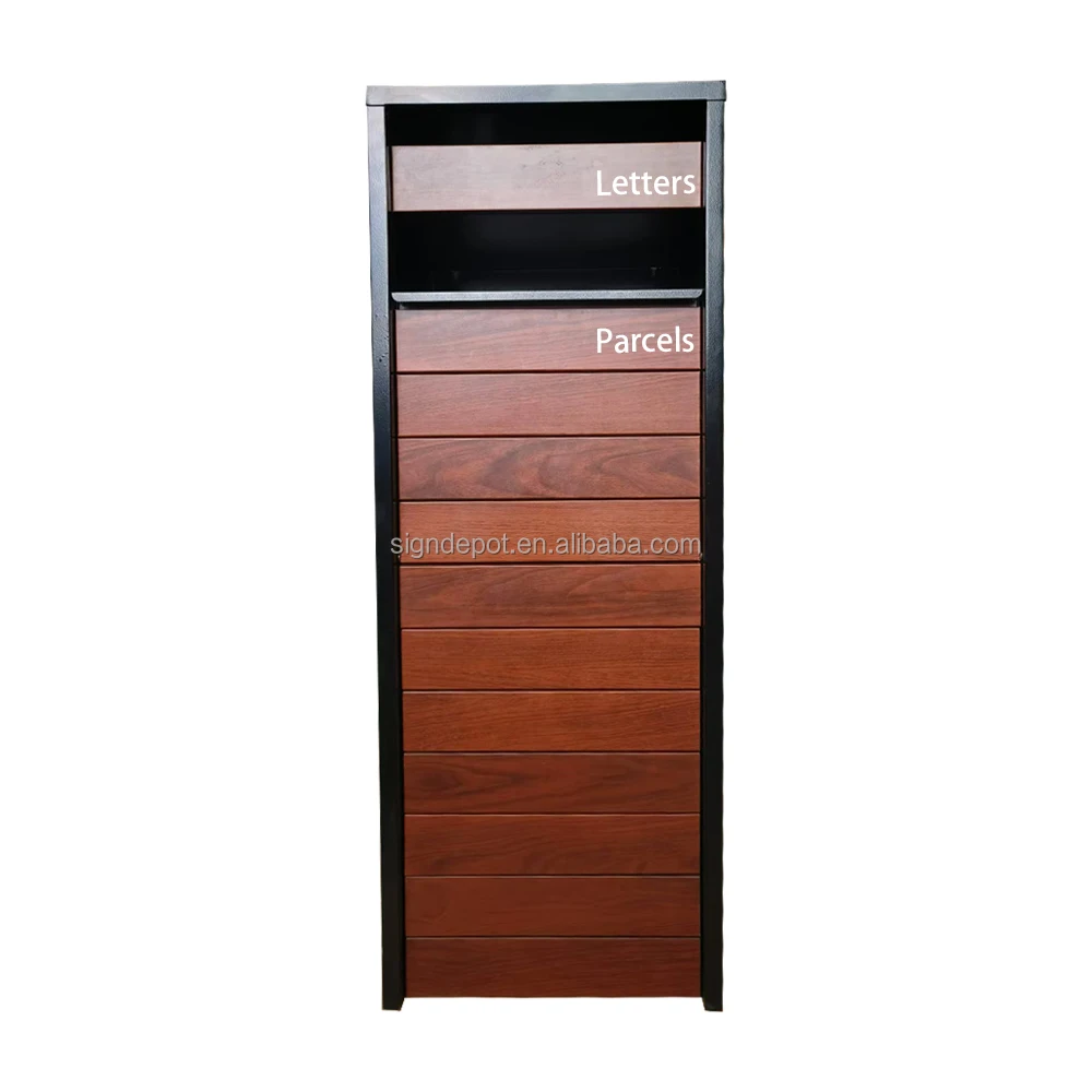 Large Outdoor Waterproof Metal Steel Mailbox Freestanding Powder Coated Parcel Delivery Box for Apartment Use