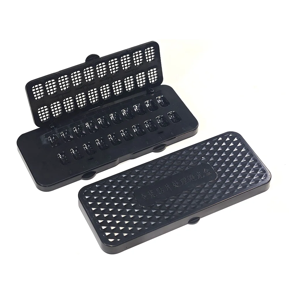 

1 комплект, коробка для хранения зубного шпона, инструмент для протезов, прямоугольная сетка, чехол для стоматологии, полностью керамический пластырь для предварительной обработки