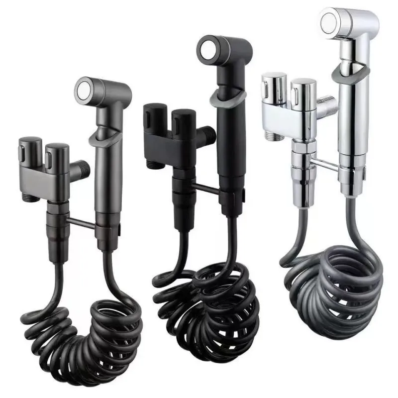 

Toilet Cleaning Bidet Toilet Sprayer Set Water Portable Handheld Bidet Sprayer Shower Double Outlet Angle Valve Accessories
