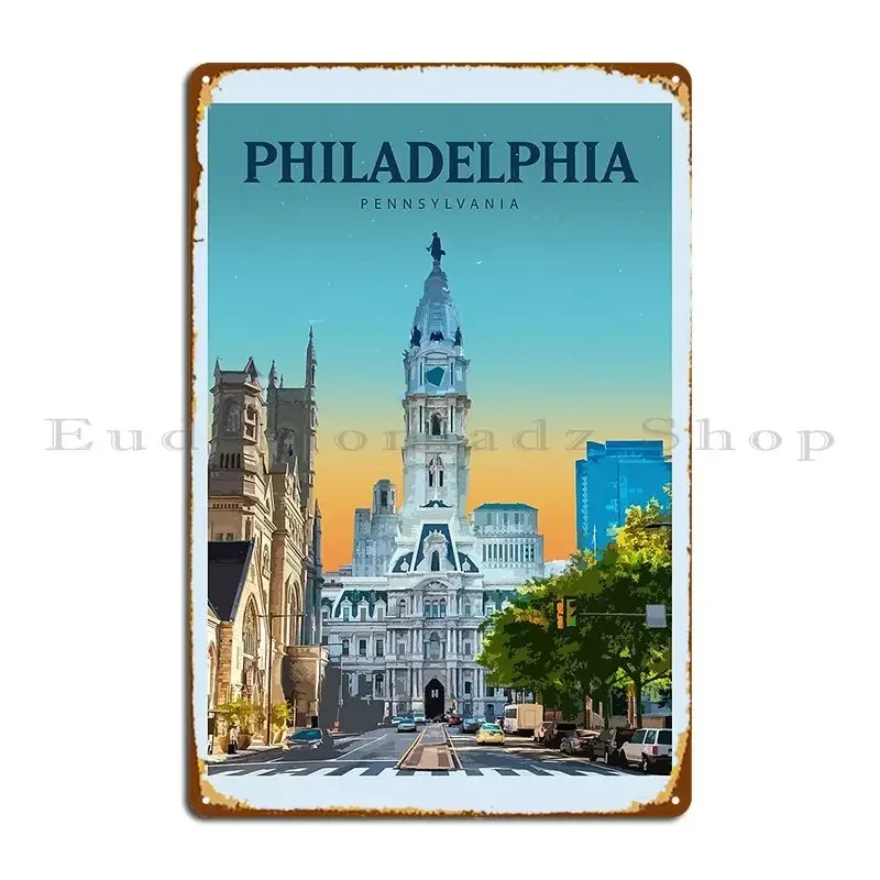 Explore Philadelphia Metal Plaque Painting Character Pub Wall Decor Wall Mural Tin Sign Poster