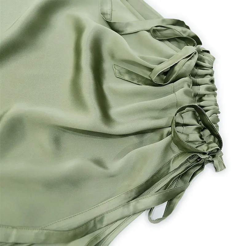 BirdTree-Silk Elegant Vest Dress, Halter Sleeveless Loose Waist, Women Fashion Sexy Commute Solid Dresses, 2025 Autumn D5O894CC