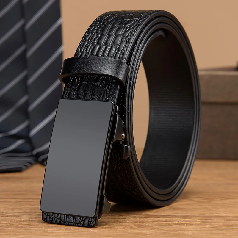 

Belt Men's Genuine Leather Toothless Self-Buckle Waistband Business Casual Trouser Belt