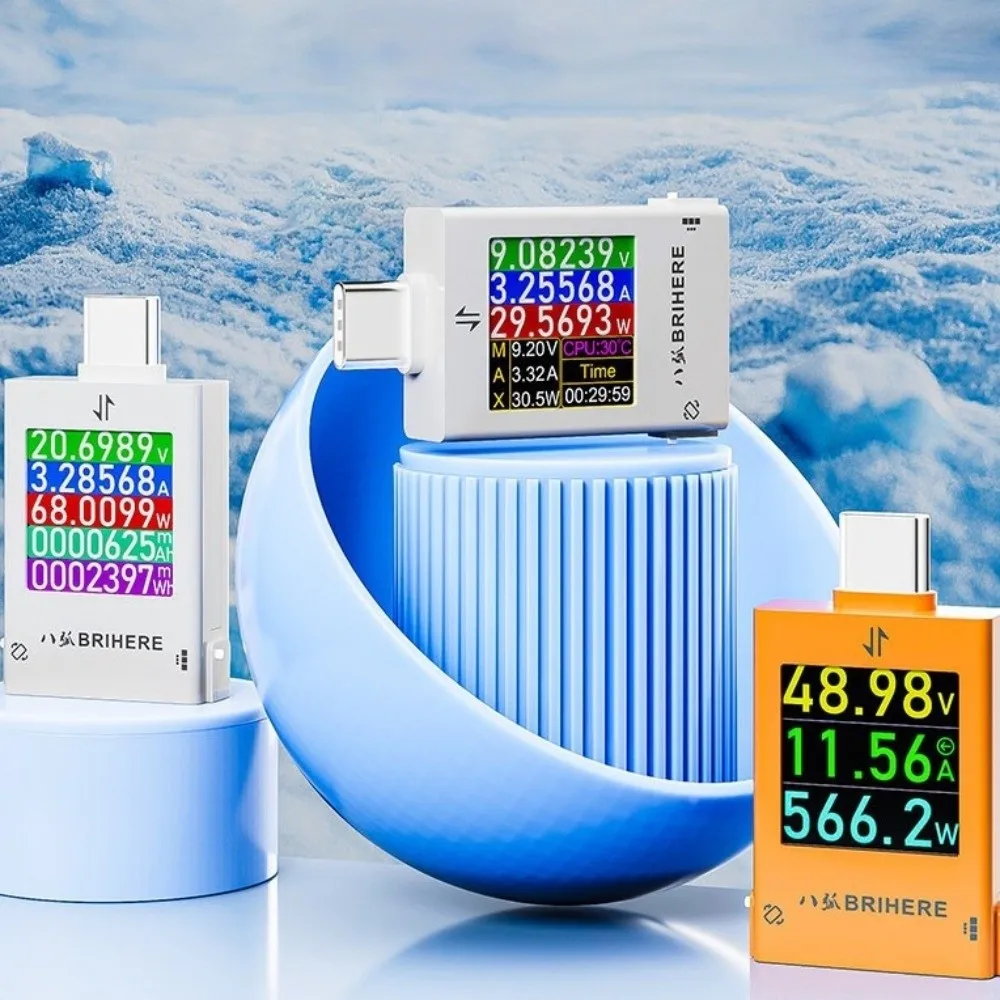 Digital Display DC Power Meter DC 4.5-50V Multi-function Voltage Current Meter Type-C Input Bidirectional Detection