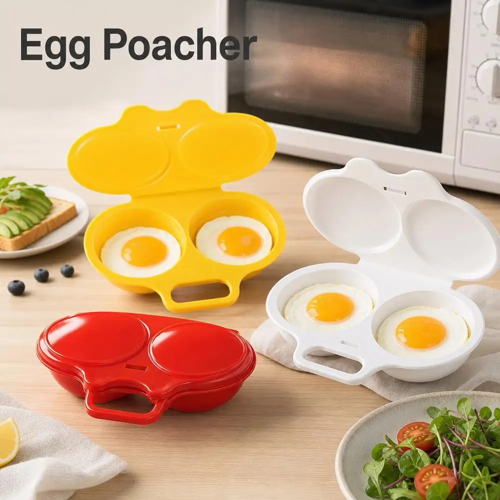 Portable Food Grades Plastic Microwave Egg Cooker Kitchen Cooking Mold Easy To Clean Egg Steamer Heat Resistant Steamed Egg Box