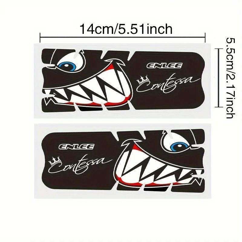 2Pcs Shark Crank Protection Sticker, Durable Vinyl Decal, Eye Catching Styling Decor for Mountain Bike Road Bike Motorcycle