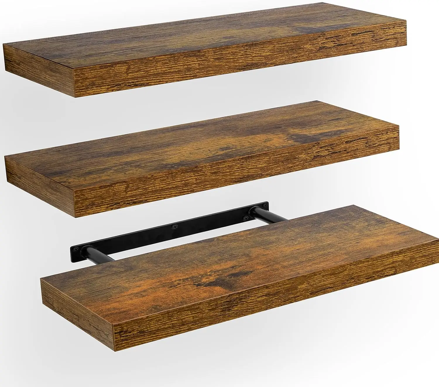 

Floating Shelves, Wall Shelves for Bathroom/Living Room/Bedroom/Kitchen Decor, Decor Shelf with Invisible Brackets Set