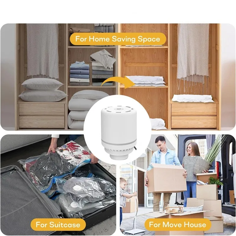 Folding Compressed Bag Electric Pump Travel Vacuum Bag Pump Mini Vacuum Sealer Machine Space Saver for Clothes Organizer