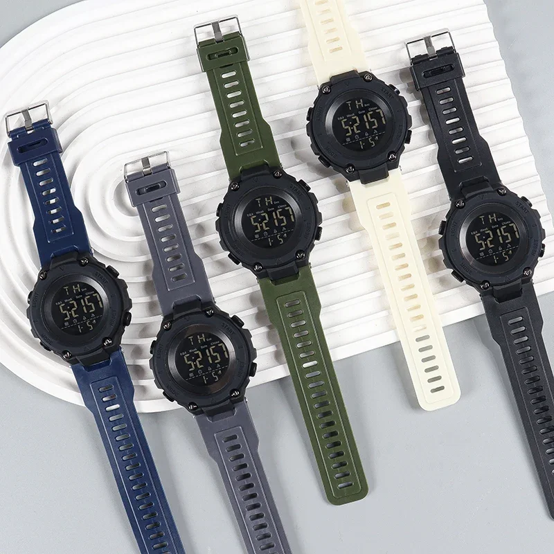 

Мужские спортивные часы, многофункциональные светодиодные цифровые часы, 30 м, водонепроницаемые, спортивные электронные часы на открытом воздухе, студенческие часы