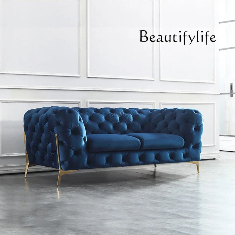 Nordic velvet multi-person sofa large apartment fashion fabric sofa