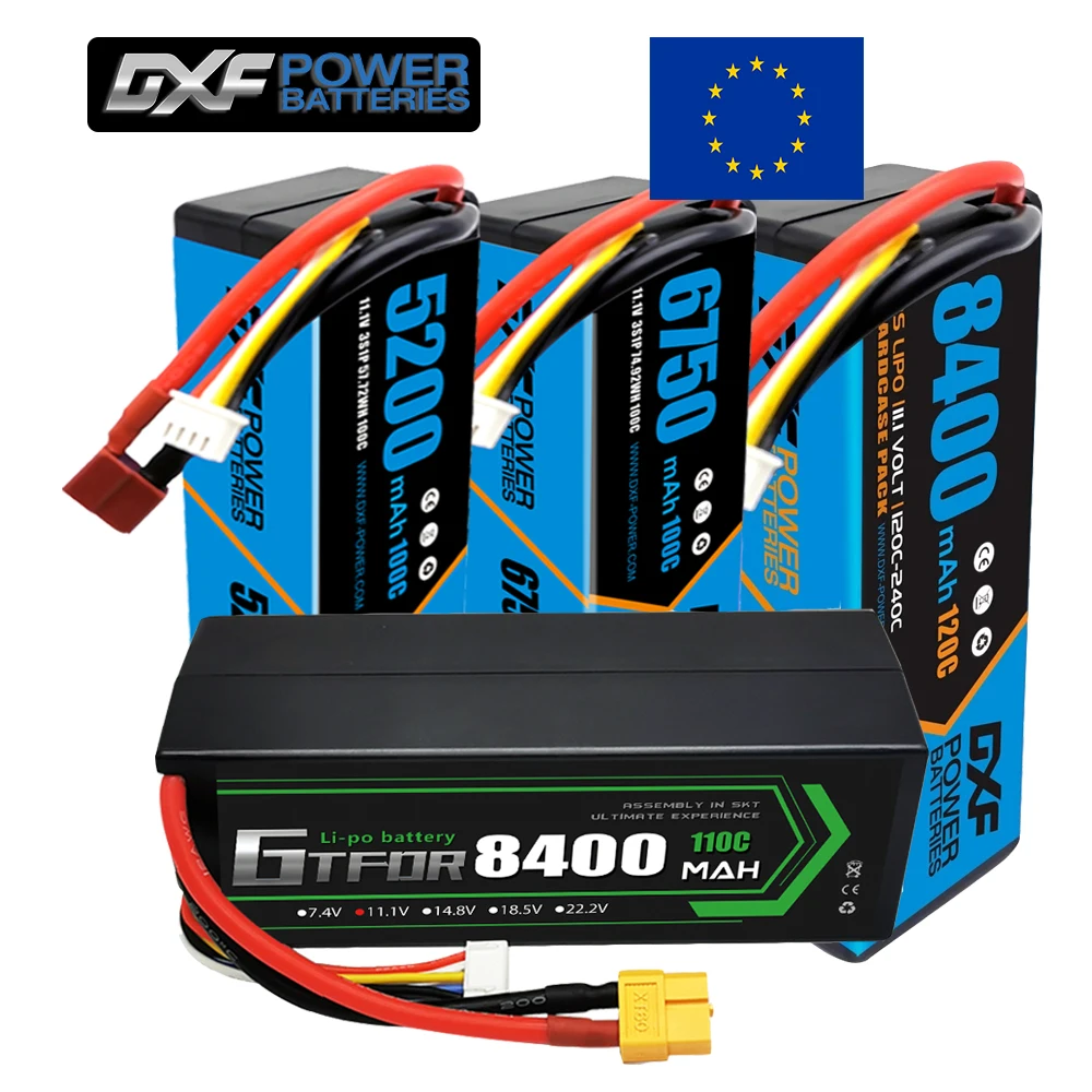 

DXF 3S Lipo Battery 11.1V 8400mAh 6500mAh 5200mAh Version Racing Series HardCase for RC Car Truck Evader BX Truggy 1/8 Buggy