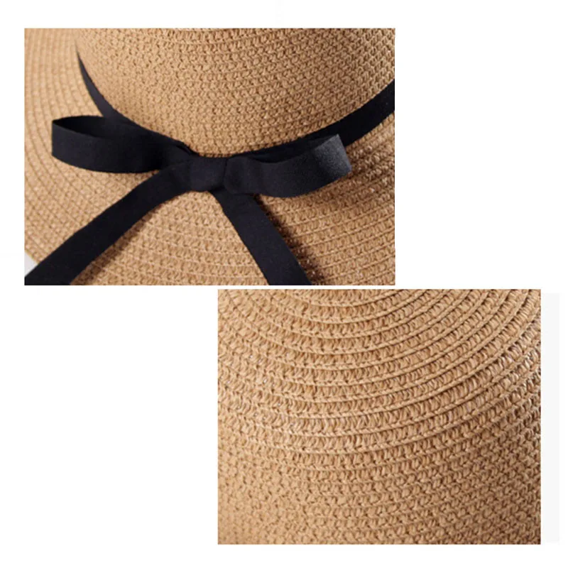 Hot Women's Wide Brim Summer Beach Sun Hat Lady Straw Floppy