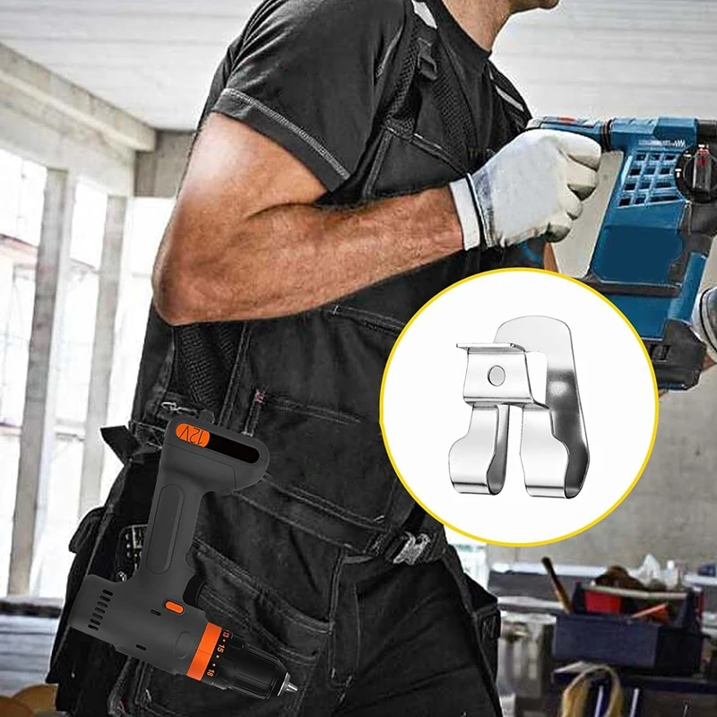 8-teiliger Gürtelclip für Ryobi aus silbernem Edelstahl für Ryobi und Ridgid 18-Volt-Werkzeuge 633586002 , Für Ryobi Dewalt