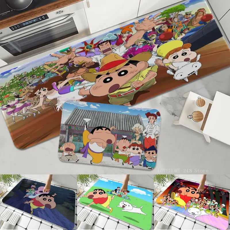 M-My Favorite Crayon Shinchan Floor Mat Hallway Carpet Retro Multiple Choice Living Room Kitchen Rug Non-Slip Welcome Rug