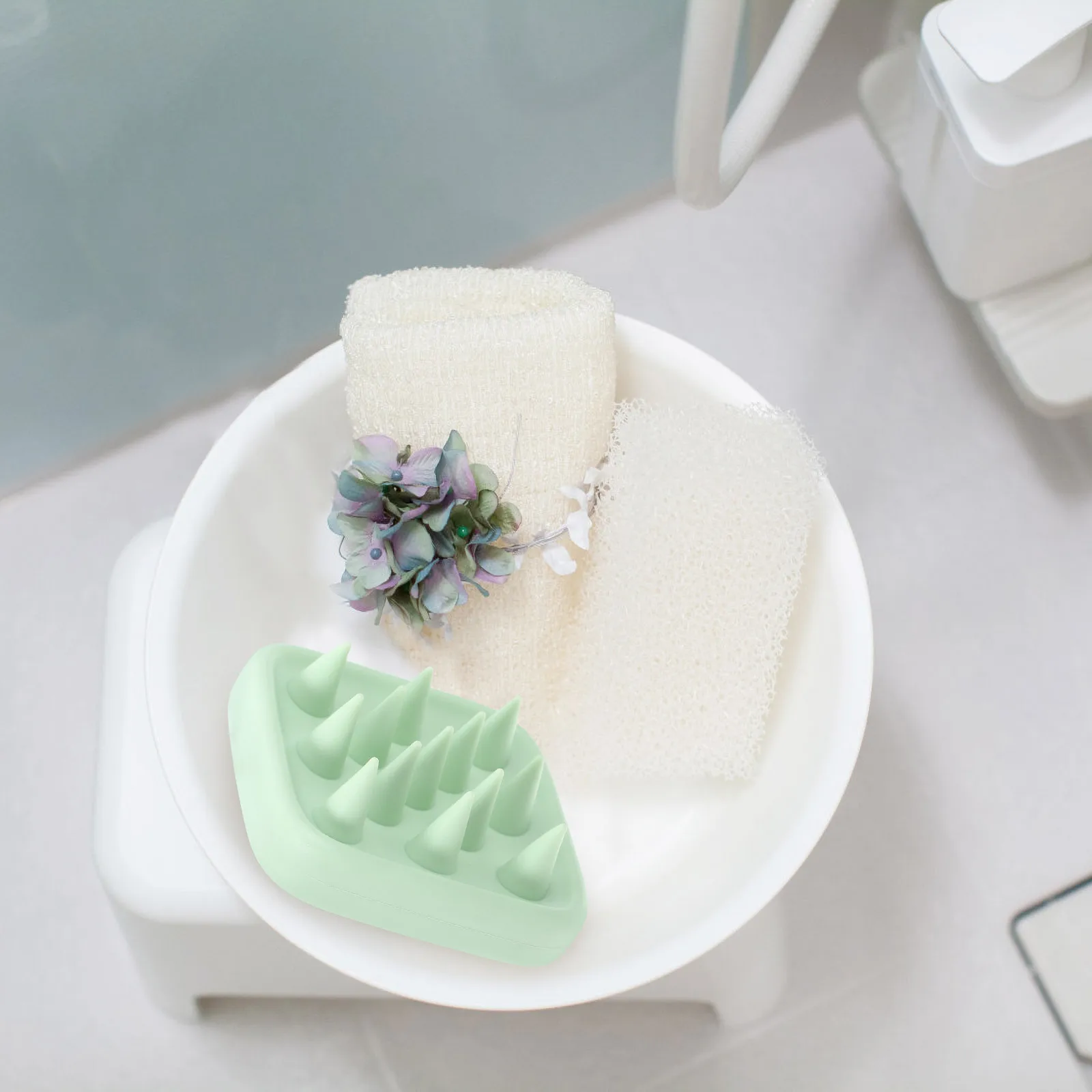 

Silicone Scalp Scrubber Deep Clean Hair Roots Relaxing Head Massage Shampoo Brush Small Scalp Massager Dandruff Removal