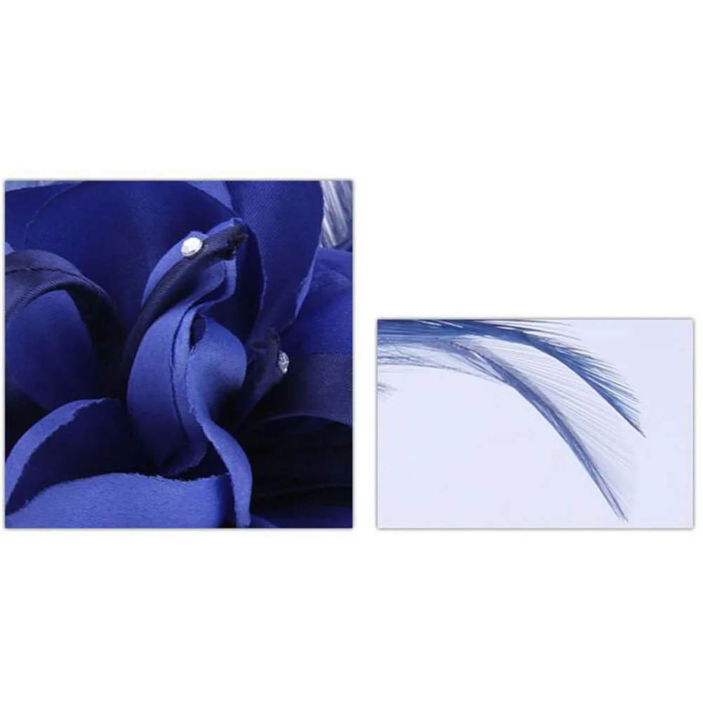 

1pc Cloth Flower Brooch Elegant Hairpin Women Breastpin Dark Blue Lightweight Comfortable Hair Clip Accessory
