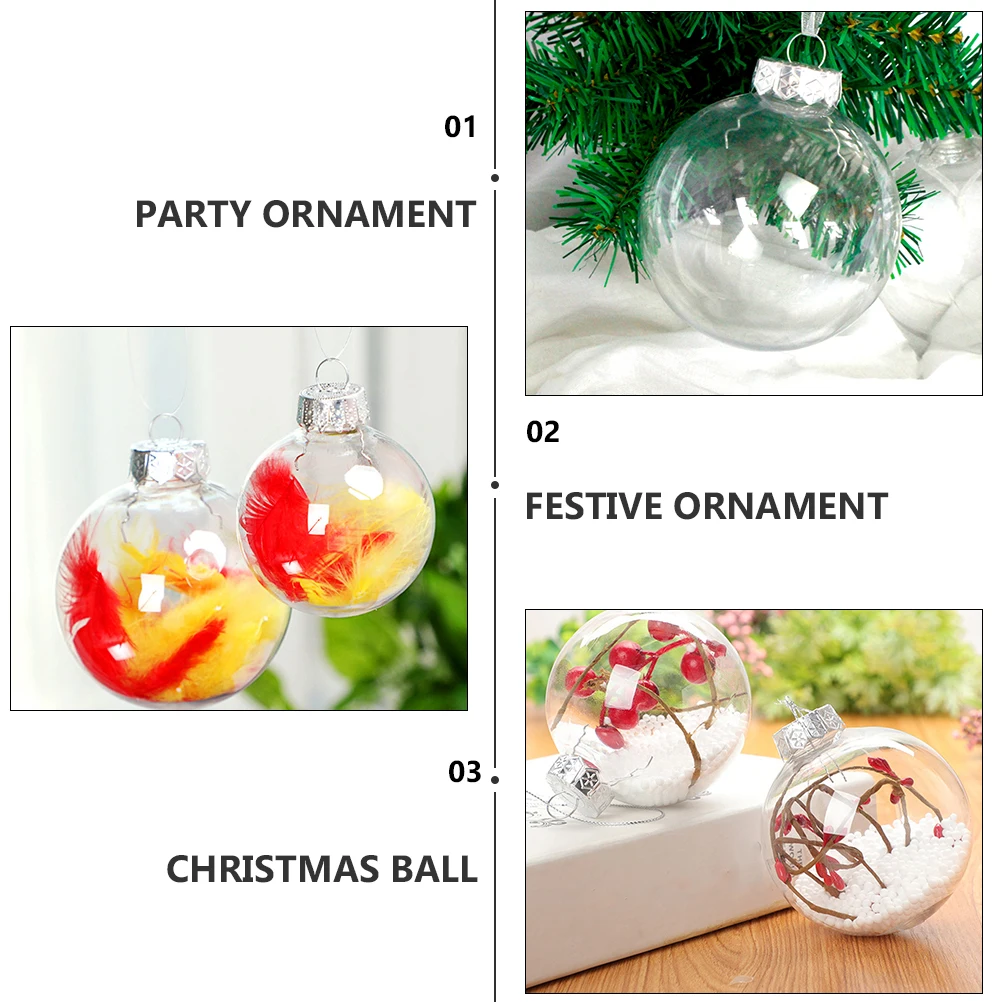 

20 Pcs Decorate Christmas Decoration Clear Ornaments Plastic Decorations Pendant