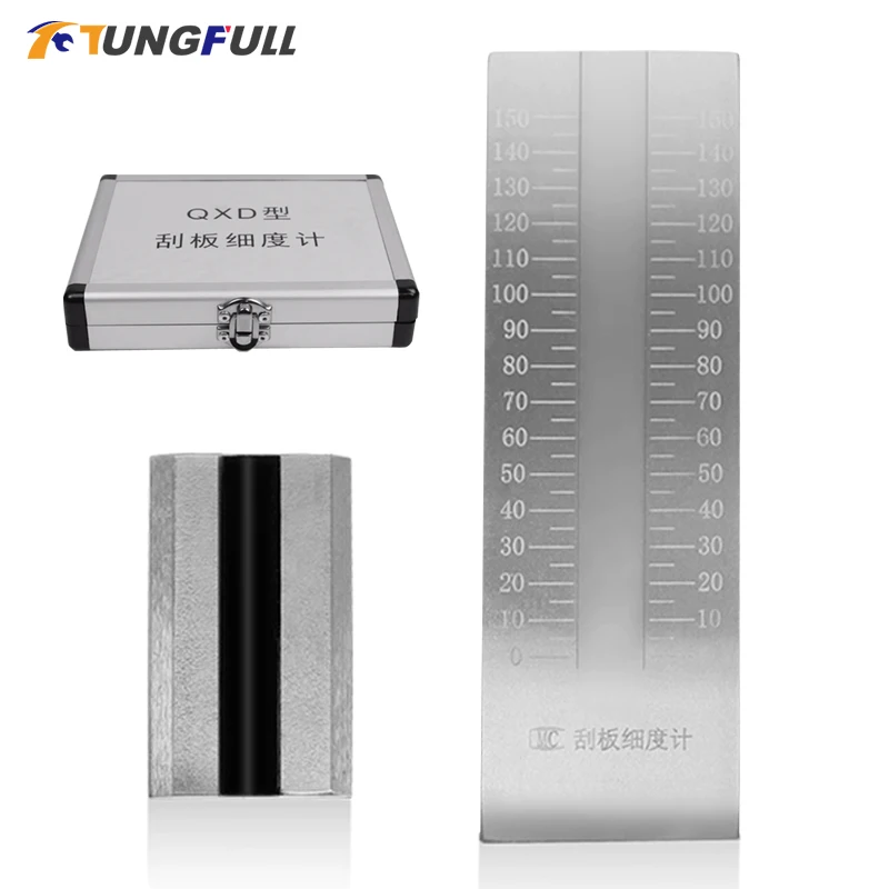 QXD Stainless Steel Scraper Fineness Meter Single Groove Fineness Plate Fineness Gauge 25/50/100/150um