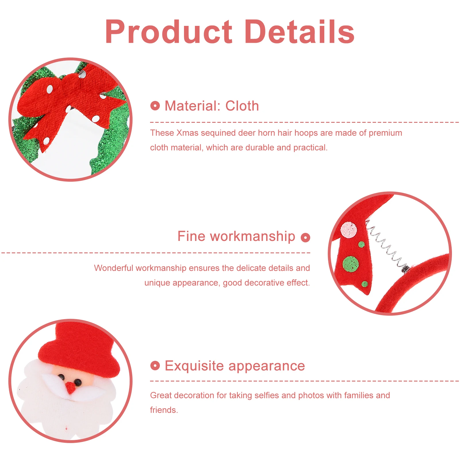 

1Set Xmas Glasses Frames Lovely Fake Eyeglasses Christmas Party Decor Accessory Xmas Hair Hoops Hair Hoops Decor