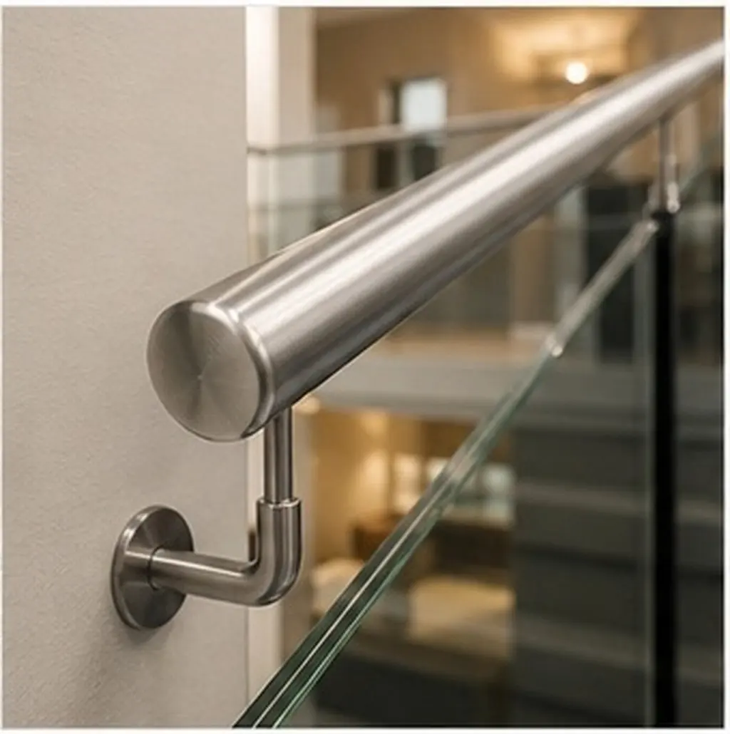 2Pcs Handrail End Caps Stainless Steel Bright Surface Stair Railing Accessories Rail Support Tube Protector Protective Caps
