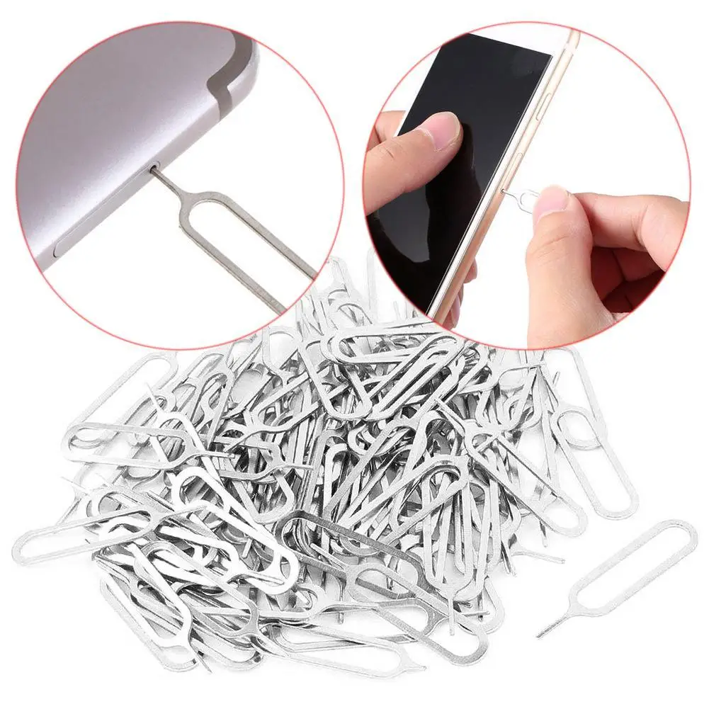 100PCS Universal Anti Loss Pin Eject Sim Card Tray Open Pin Needle Key Tool For iPhone 15 Samsung Xiaomi Redmi Huawei