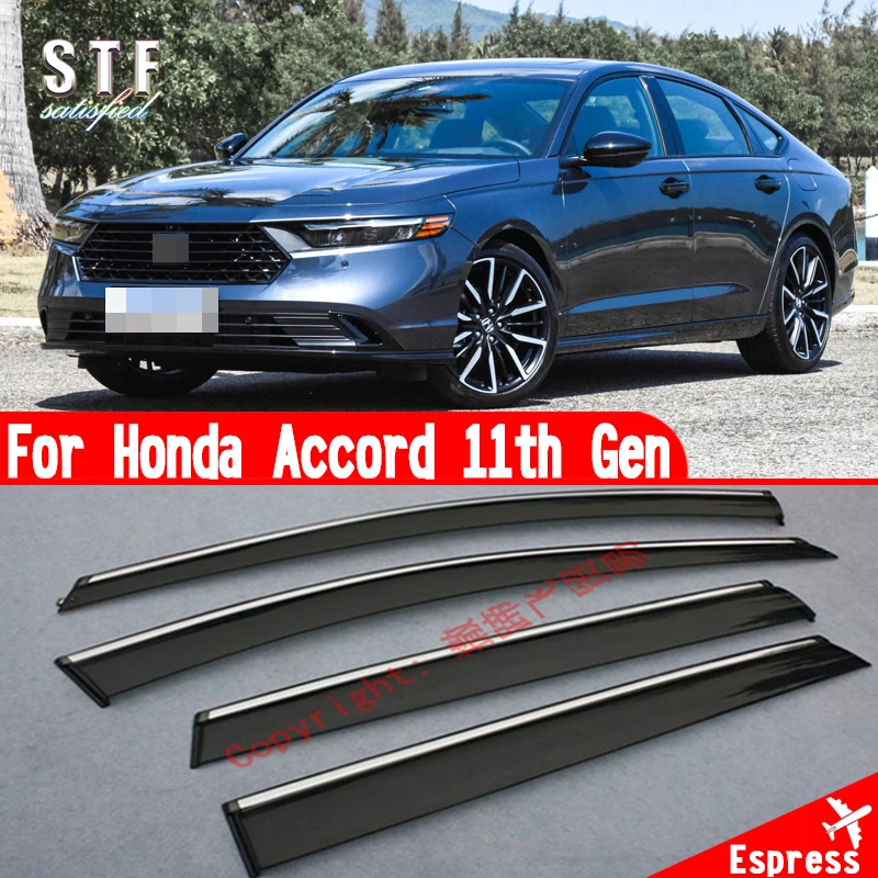 

Window Wind Deflector Visor Rain/Sun Guard Vent For Honda Accord 11th Gen 2023 2024 Car Accessories Stickers