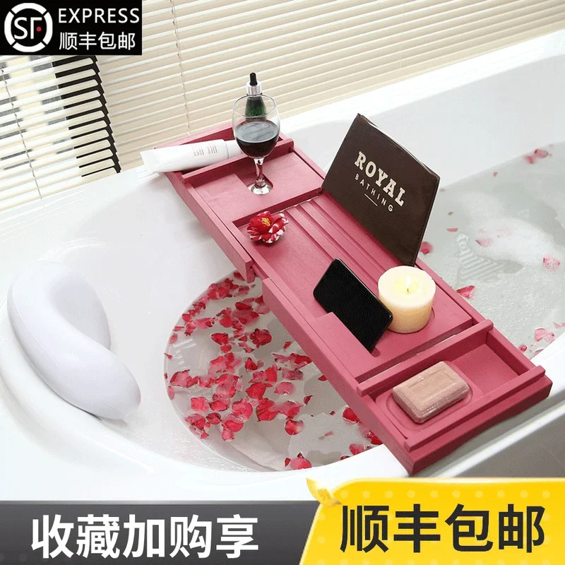 Bathroom Bathtub Shelf Toilet Non-slip Retractable Bath Basin Storage Household Hotel Bath Bucket Hanging Shelf