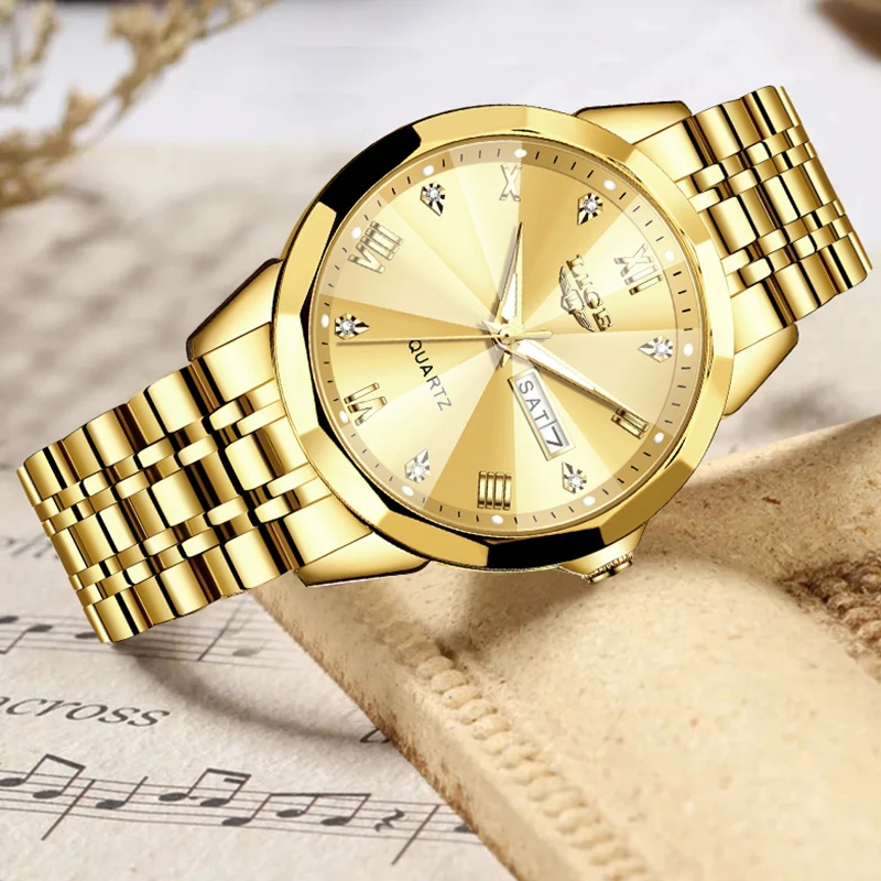 LIGE Ladies Wristwatch Luxury Waterproof Luminous Date Gold Watch For Women Dress Stainless Steel Quartz Women\'s Watches+Box