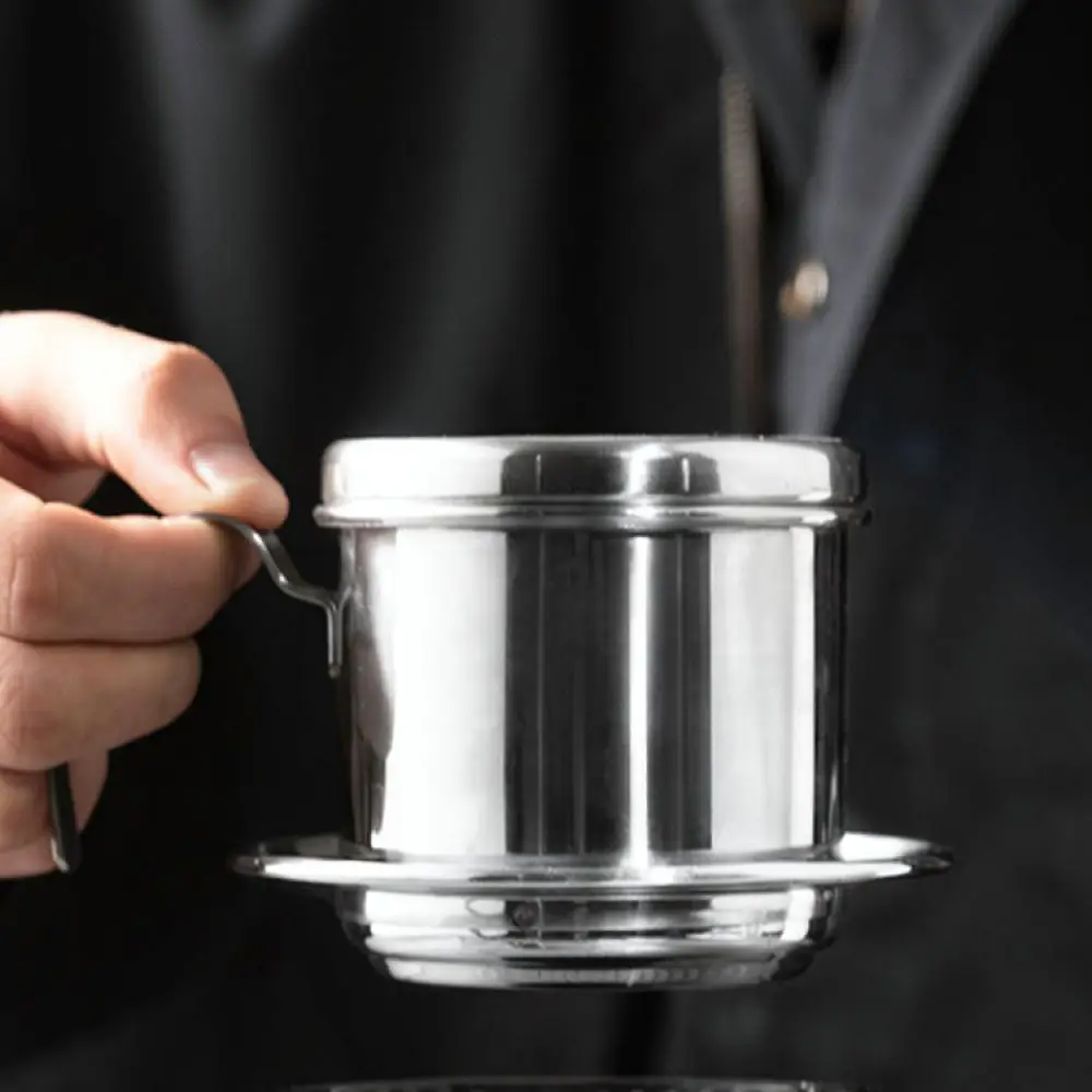 Vietnamese Style Coffee Dripper Manual Drip Brewer 304 Stainless Steel Filter Pot Portable Hand Made Coffee Machine For Camping