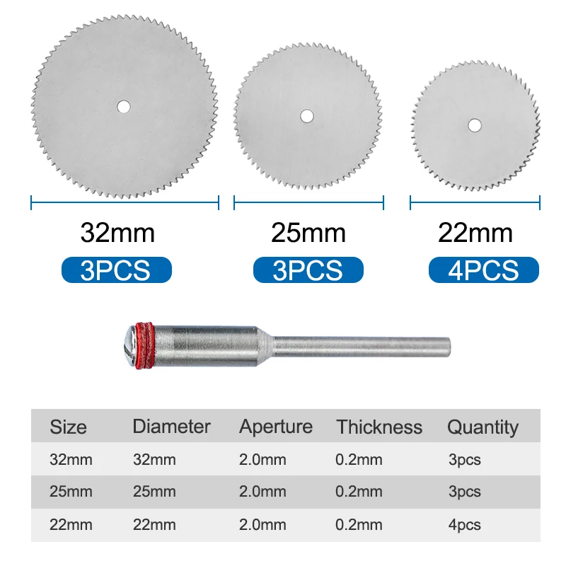 XCAN Lưỡi Cưa 11 Chiếc Mini Thép Không Gỉ Lưỡi Cưa Với Mandrel Gỗ Cắt Kim Loại Dụng Cụ Đĩa Cưa Đĩa dụng Cụ Làm Rau Cau