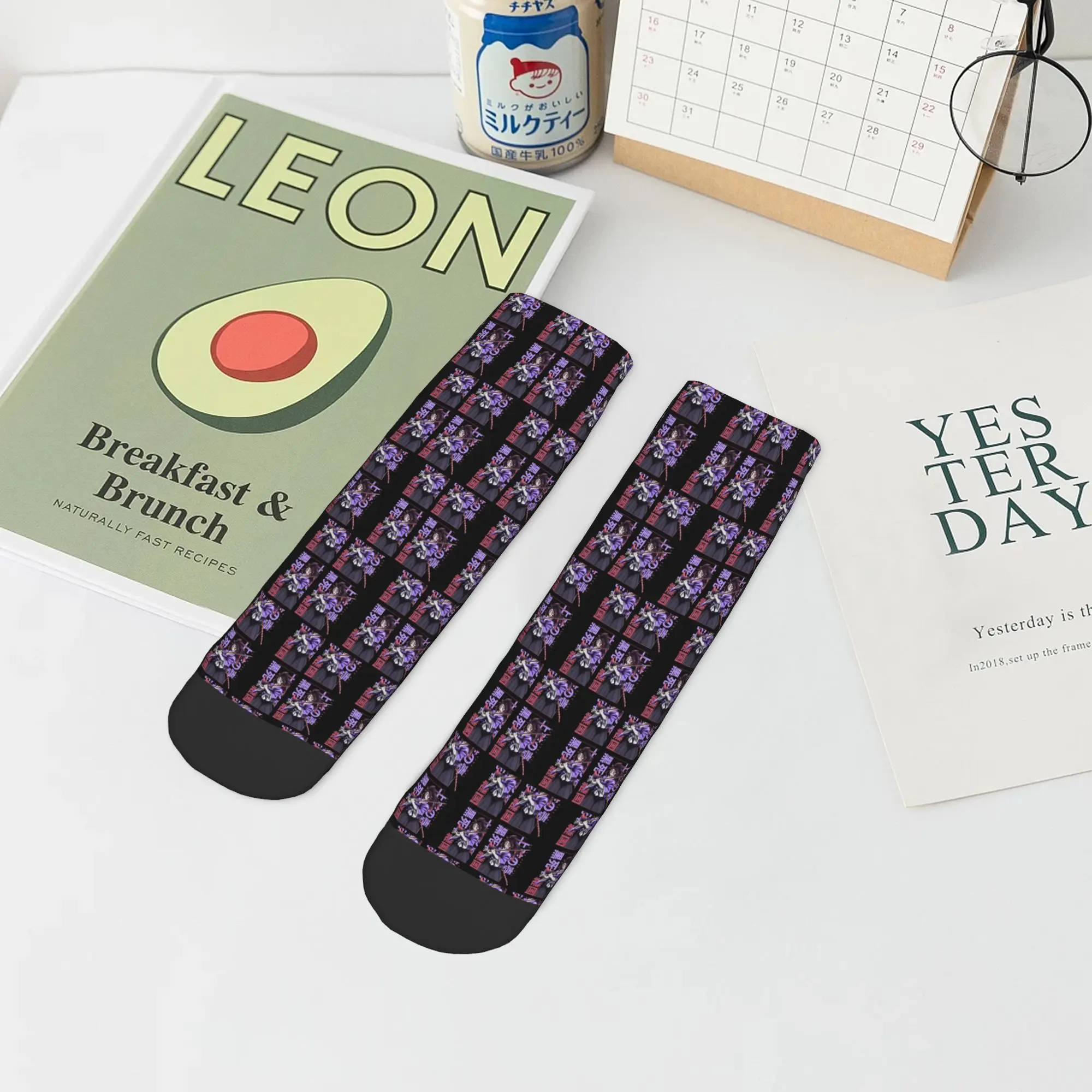 Calcetines Kokushibo para todas las estaciones, calcetines deportivos súper suaves Harajuku de tubo medio, medias suaves de moda para hombres y mujeres, regalos